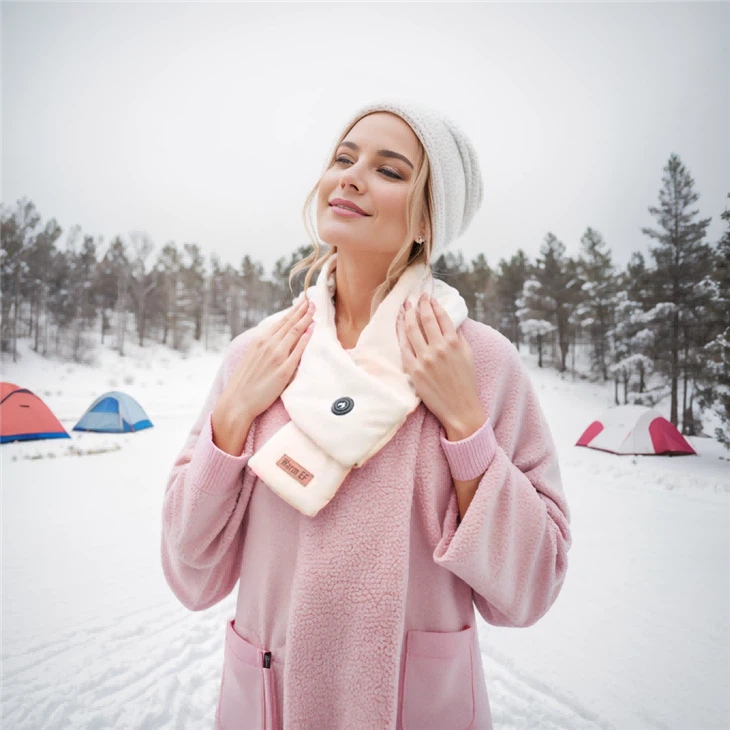 Beige-Heated-Scarf-Outdoor-Camping-Very-Warm